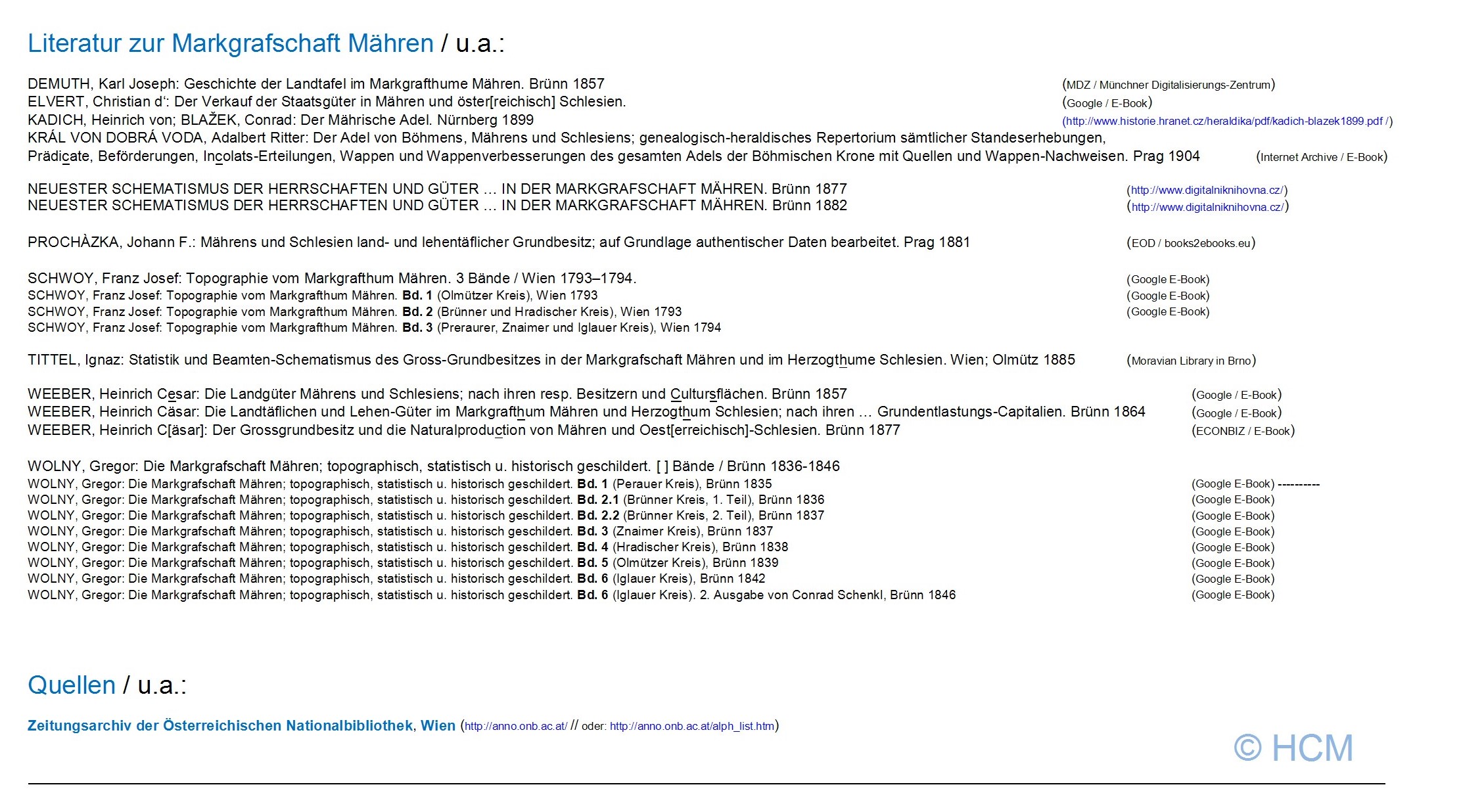 saekularisation, mitteleuropa, literatur, markgrafschaft maehren